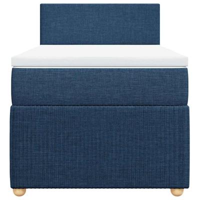 Boxspring met matras stof blauw 90x190 cm - thumbnail