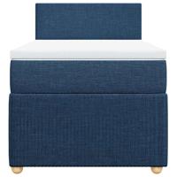 Boxspring met matras stof blauw 90x190 cm - thumbnail