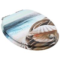 VidaXL Toiletbril met soft-close deksel schelp mdf - thumbnail