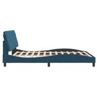 Bedframe met LED-verlichting fluweel blauw 160x200 cm - thumbnail