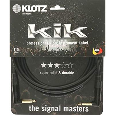 Klotz KIKKG3.0RRSW instrumentkabel TS 6.3mm jack haaks zwart 3m