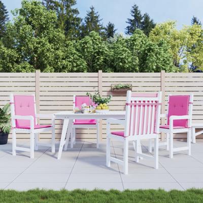 VidaXL Stoelkussens 4 st lage rug stof roze VidaXL Stoelkussens 4 st lage rug stof roze
