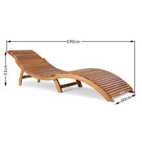 Loungebank ergonomisch van Acacia hardhout - thumbnail