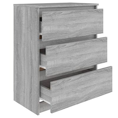 Dressoir 60x35x76 cm bewerkt hout grijs sonoma eikenkleurig