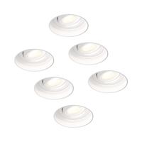 6x Lugo LED inbouwspots Trimless - Wit - Dimbaar - 5 Watt 450 Lumen - 2700K Warm Wit Licht - Kantelbaar - IP65 - Voor Binnen & Buiten - thumbnail