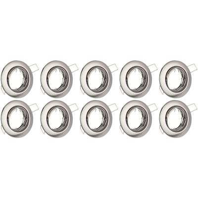 GU10 Kantelbare Inbouwspot 10-Pack - Chroom Aluminium Ø82mm