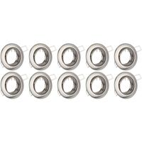 GU10 Kantelbare Inbouwspot 10-Pack - Chroom Aluminium Ø82mm - thumbnail
