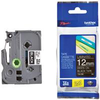 Labeltape Brother P-touch TZe-335 standaard 12mm wit op zwart - thumbnail