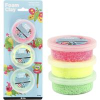 Foam Clay ®, lichtgroen, neon roze, neon geel, 3x14 gr/ 1 doos - thumbnail