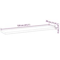 Wandschappen 2 st zwevend 120x30x4 cm onbehandeld acaciahout - thumbnail