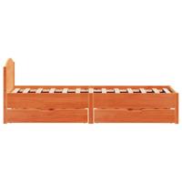 Bedframe zonder matras massief grenenhout wasbruin 90x190 cm - thumbnail