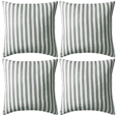VidaXL Buitenkussens 45x45 cm gestreept grijs 4 st VidaXL Buitenkussens 45x45 cm gestreept grijs 4 st