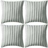 Buitenkussens 45x45 cm gestreept grijs 4 st - thumbnail