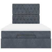 Ottoman bed met matrassen en LED's 120x200cm fluweel - thumbnail