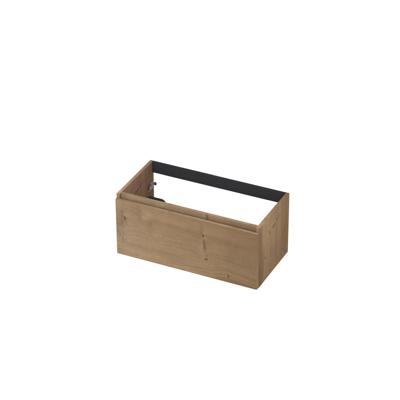 INK - Onderkast 1L Greeploos Houten Keerlijst Fineer - 900x450x400 Mm - Ash Grey Fineer