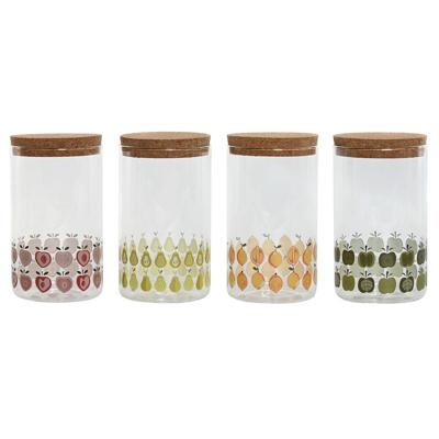 Tin Home ESPRIT Geel Groen Natuurlijk Kurk Siliconen Borosilicaatglas Shabby Chic 1 L (4 Stuks)
