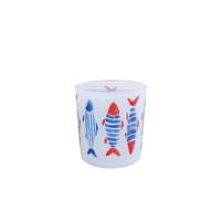 Theelichthouder Fish S blauw/rood glas - thumbnail