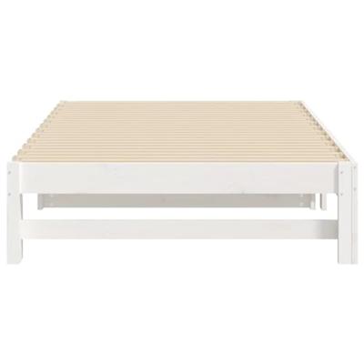 Slaapbank uitschuifbaar massief grenenhout wit 2x(90x200) cm