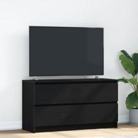 Tv-meubel 100x35x54 cm bewerkt hout zwart - thumbnail