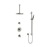 Hotbath Cobber - Inbouw Regendoucheset - Geborsteld Nikkel - 2 Stopkranen - Thermostatisch - Plafondbuis 30 cm - Hoofddouche 300 mm - Staafhanddouche - Glijstang 900 mm - Waterbesparend - thumbnail
