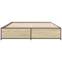 Bedframe bewerkt hout metaal sonoma eikenkleurig 120x190 cm - thumbnail
