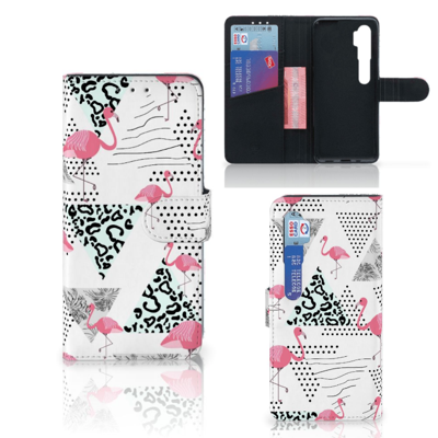 Xiaomi Mi Note 10 Pro | Telefoonhoesje | Met pasjeshouder | Flamingo Triangle Xiaomi Mi Note 10 Pro | Telefoonhoesje | Met pasjeshouder | Flamingo Triangle