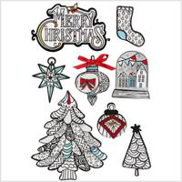 Creativ Company 3d stickers, kerstmotieven, h: 32-80 mm, b: 25-65 mm, 8 stuk/ 1 doos - thumbnail