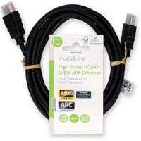 High Speed HDMI-Kabel met Ethernet | HDMI Connector | HDMI Connector | 4K@30Hz | ARC | 10.2 Gbps | 3.00 m | Rond | PVC | Zwart - thumbnail