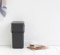 Brabantia Sort & Go afvalemmer 16 liter dark grey - thumbnail