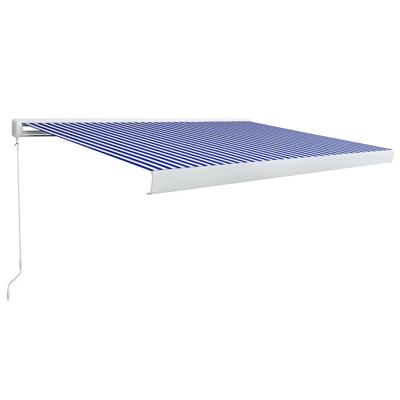 Luifel handmatig 350x250 cm blauw en wit