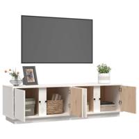 Tv-meubel 140x40x40 cm massief grenenhout wit - thumbnail