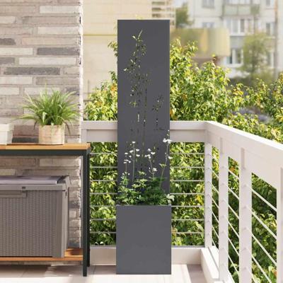 VidaXL Tuin privacy screen antraciet 32 x 140 cm koudgewalst staal