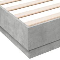 Bedframe bewerkt hout betongrijs 140x190 cm - thumbnail