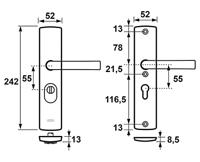AXA Veiligheidsbeslag Curve Plus kruk Blok PC55 anti-kerntrek zwart - thumbnail