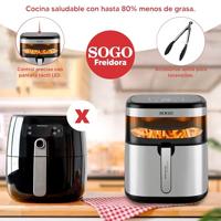 SOGO Human Technology Vision PRO1700 Airfryer 10 l 1700 W Zwart, RVS - thumbnail
