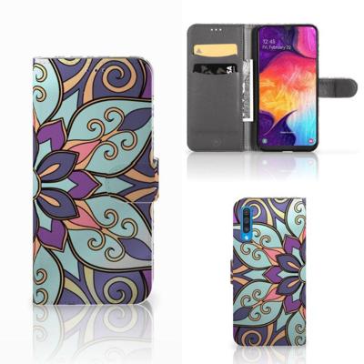 Samsung Galaxy A50 Hoesje Purple Flower Samsung Galaxy A50 Hoesje Purple Flower