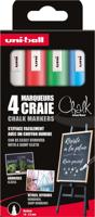 Uni-ball krijtmarker, ronde punt 1,8 - 2,5 mm, etui van 4 stuks, assorti - thumbnail