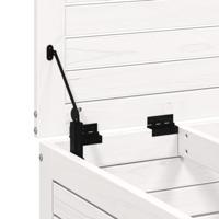 Tuinvoetenbank met kussen massief grenenhout wit - thumbnail