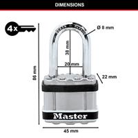 Masterlock Hangslot EXCELL 44mm - M1EURDLFSTSCC M1EURDLFSTSCC - thumbnail