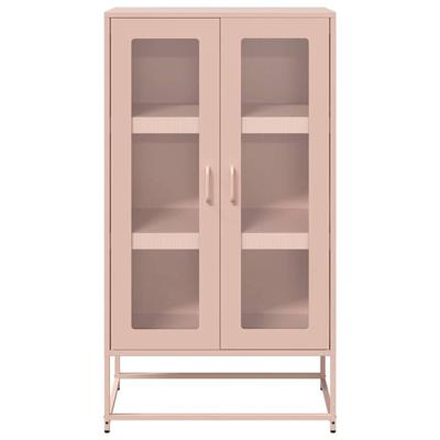Hoge kast 68x39x123 cm staal roze - thumbnail