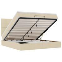 Ottoman bed met matras 180x200cm stof crèmekleurig - thumbnail