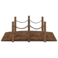 Tuinbrug met kettingrails 150x67x56 cm massief vurenhout - thumbnail
