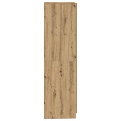 Kledingkast 80x52x180 cm bewerkt hout artisanaal eikenkleurig