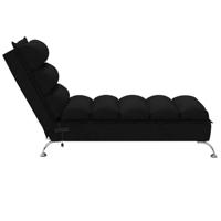 Massage chaise longue met kussens stof zwart - thumbnail