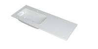 INK Wastafel Faktor polystone links met 1 kraangat 120 cm x 45 cm x 1,5 cm Glans wit 3407025 - thumbnail