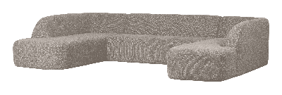 WOOOD Lounge U-Bank 'Sloping' Chenille, kleur Off White