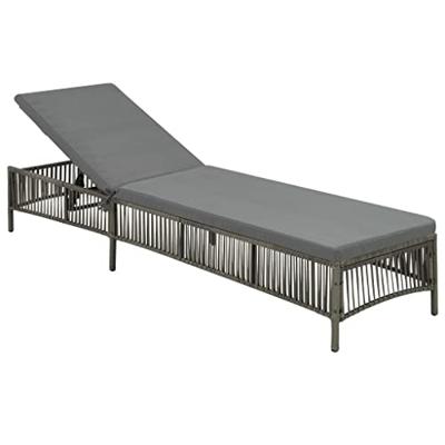 Ligbed met kussen poly rattan grijs Ligbed met kussen poly rattan grijs