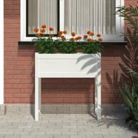 VidaXL Plantenbak 78x40x81 cm massief grenenhout wit - thumbnail