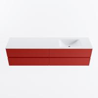 MONDIAZ VICA 190cm badmeubel onderkast Fire 4 lades. Wastafel CLOUD rechts zonder kraangat, kleur Talc. - thumbnail