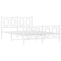 Bedframe met hoofd- en voeteneinde metaal wit 135x190 cm - thumbnail